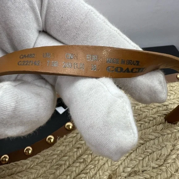 COACH SANDALS, “GRACEY LEATHER “PENNY” COLOR, WOMENS SIZE 7.5-B, EUR 38-B - Picture 8 of 16